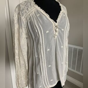 Johnny Was Cream Lace Women's Top